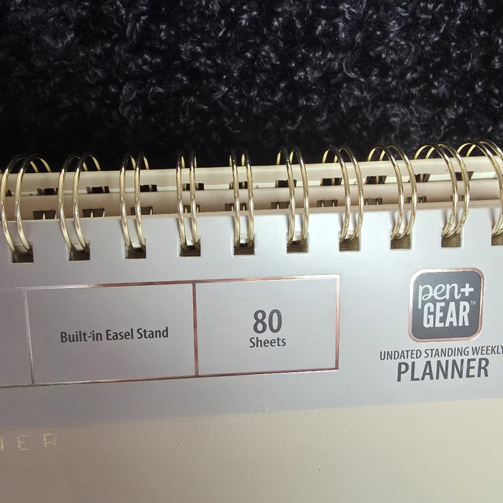 Gold Spiral Desk Planner